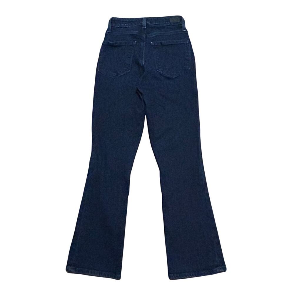 PAIGE Femme High Rise Slim Straight Jeans Lumiere Dark Wash Size 25 - Picture 3 of 13